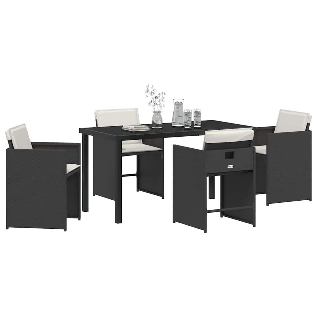 Ensemble de salle à manger pour jardin 5 pcs Noir polyrotin - XIOS