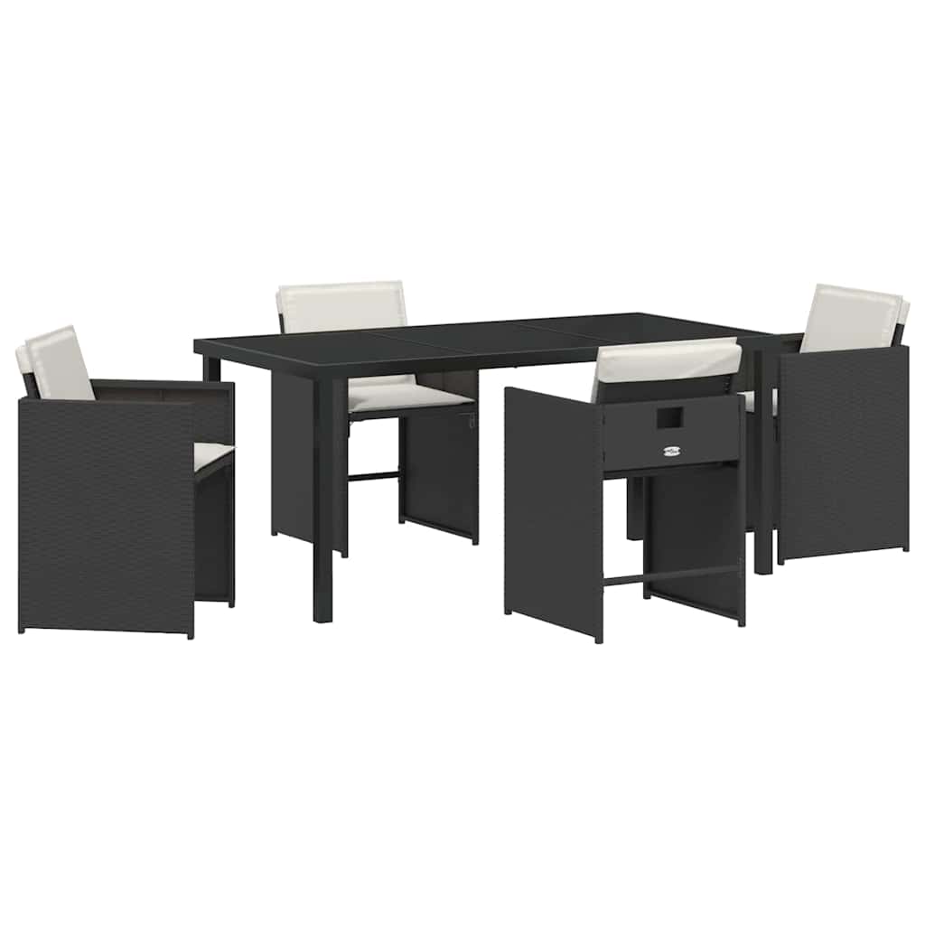 Ensemble de salle à manger pour jardin 5 pcs Noir polyrotin - XIOS