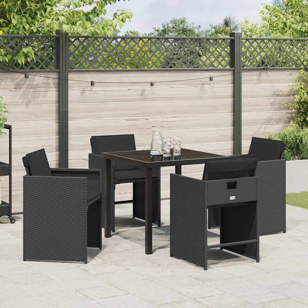 Ensemble de salle à manger pour jardin 5 pcs Noir polyrotin - XIOS
