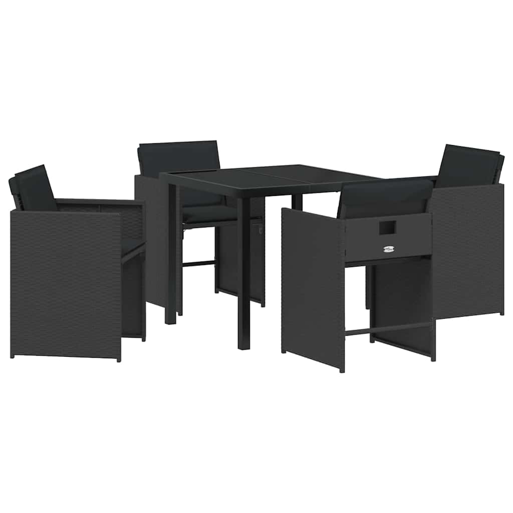 Ensemble de salle à manger pour jardin 5 pcs Noir polyrotin - XIOS