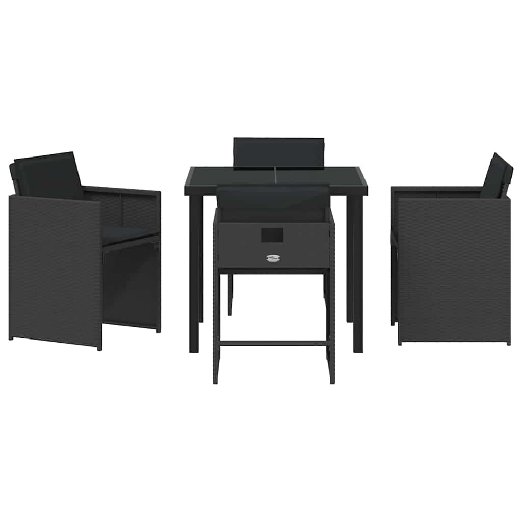 Ensemble de salle à manger pour jardin 5 pcs Noir polyrotin - XIOS