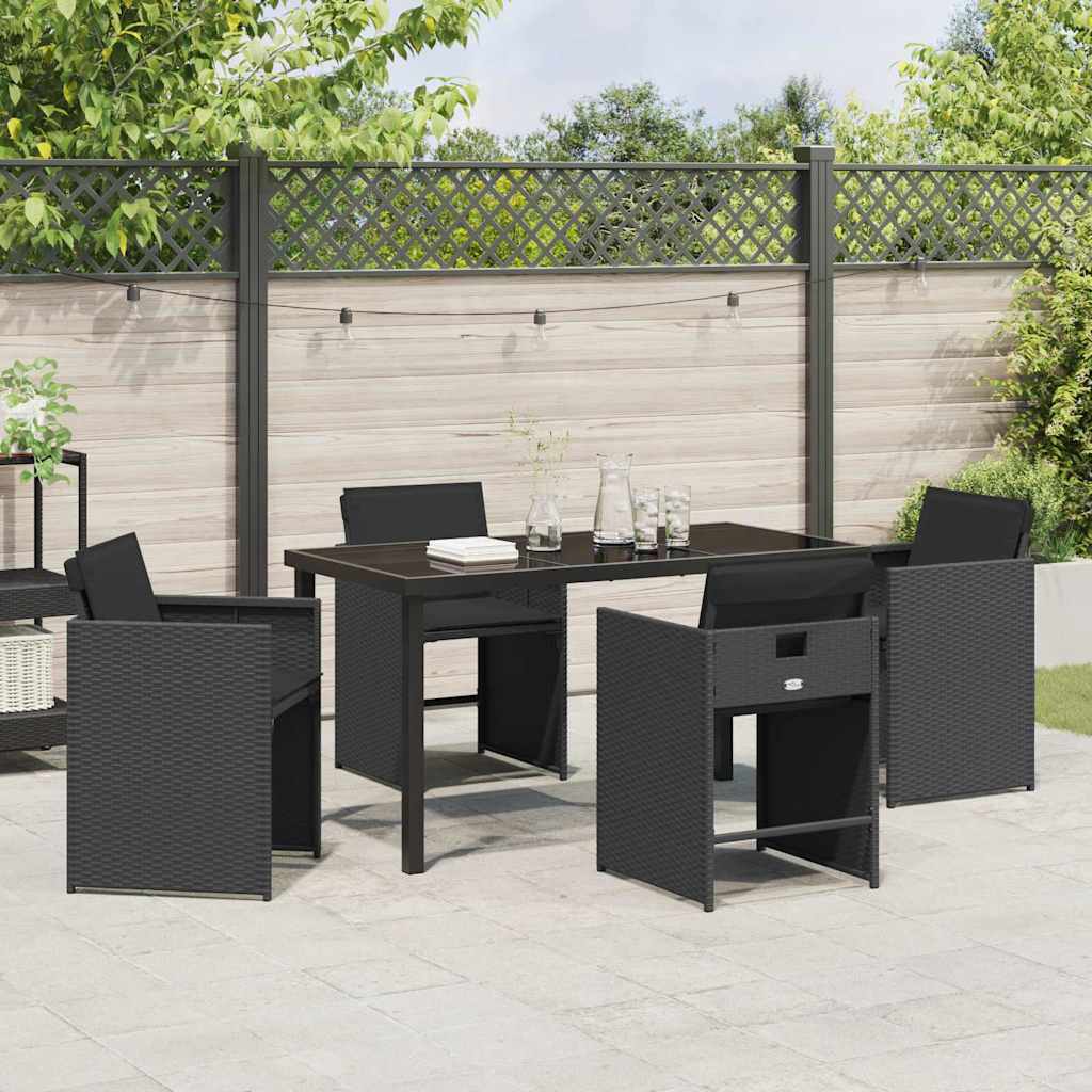 Ensemble de salle à manger pour jardin 5 pcs Noir polyrotin - XIOS