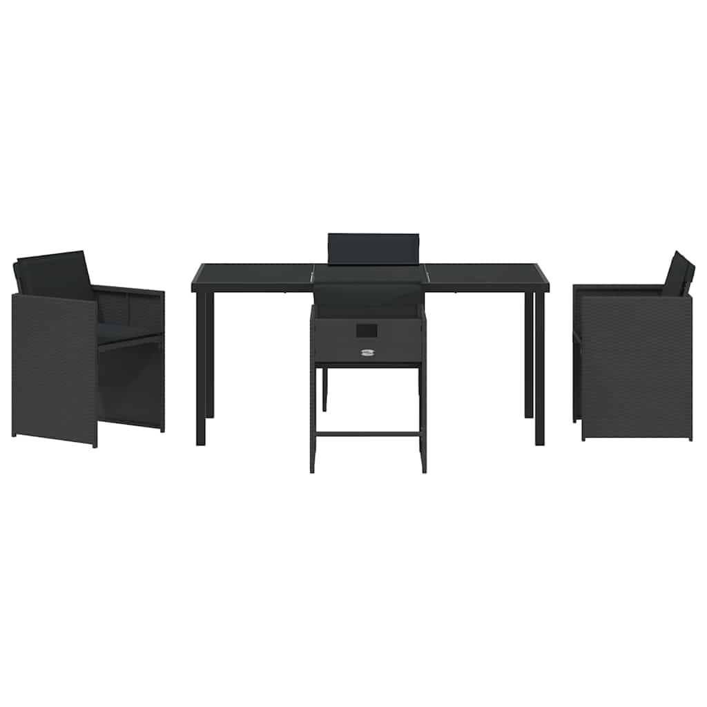 Ensemble de salle à manger pour jardin 5 pcs Noir polyrotin - XIOS