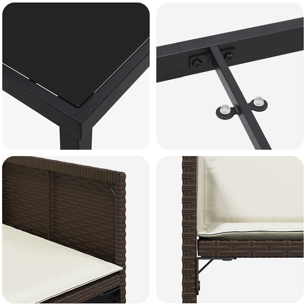 Ensemble de salle à manger pour jardin 5 pcs Marron polyrotin - XIOS