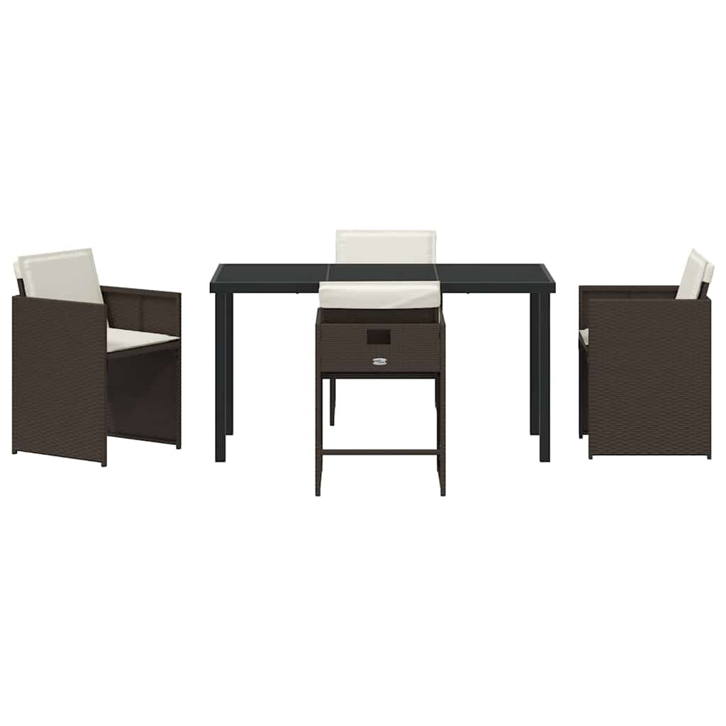 Ensemble de salle à manger pour jardin 5 pcs Marron polyrotin - XIOS