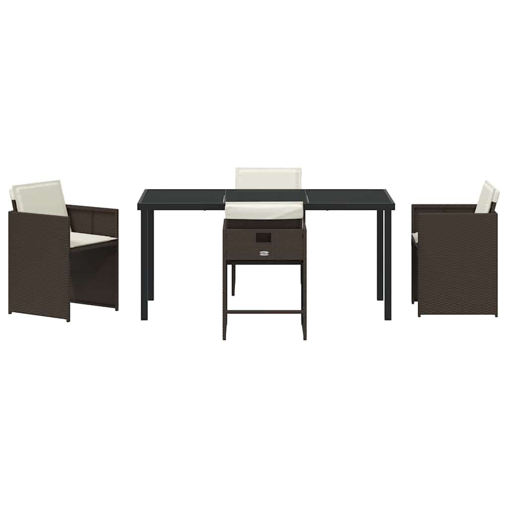 Ensemble de salle à manger pour jardin 5 pcs Marron polyrotin - XIOS