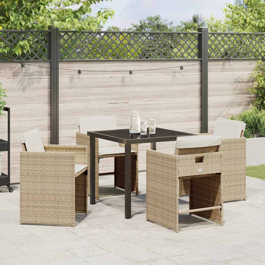 Ensemble de salle à manger pour jardin 5 pcs Beige polyrotin - XIOS
