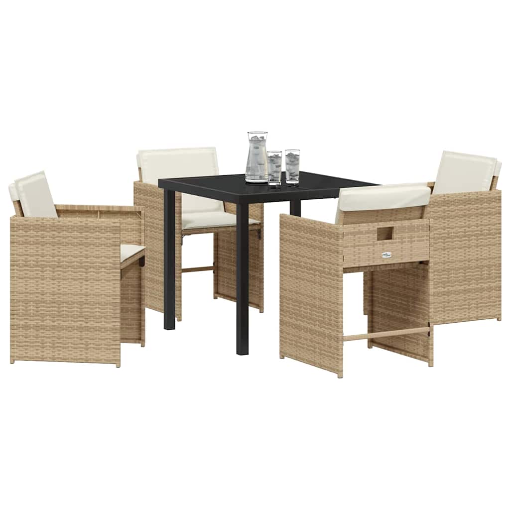 Ensemble de salle à manger pour jardin 5 pcs Beige polyrotin - XIOS