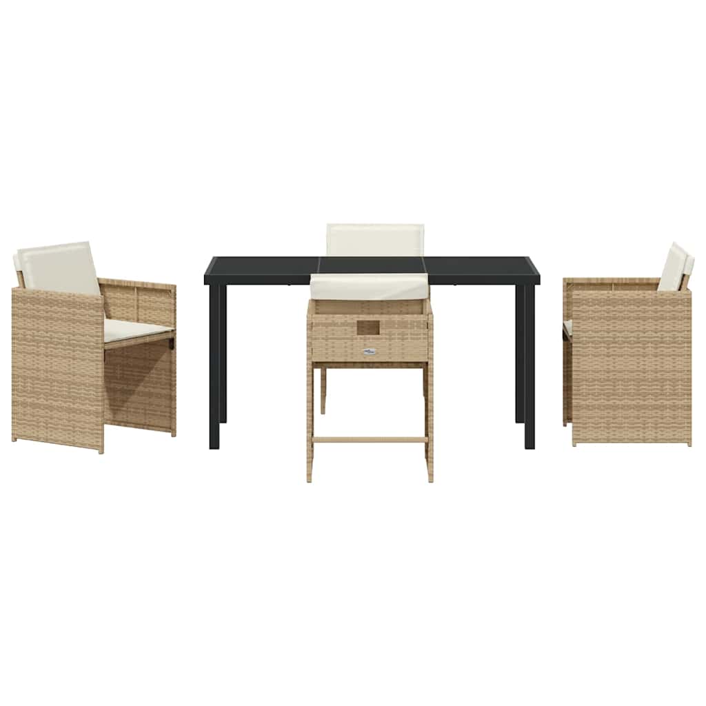Ensemble de salle à manger pour jardin 5 pcs Beige polyrotin - XIOS