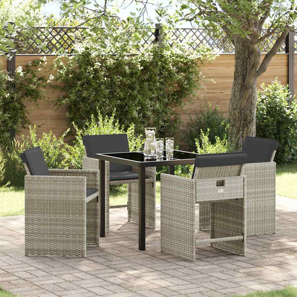 Ensemble de salle à manger pour jardin 5 pcs Gris clair - XIOS