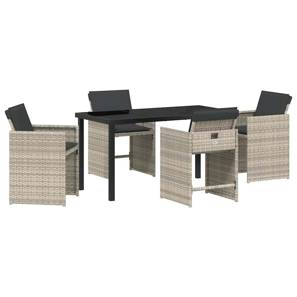 Ensemble de salle à manger pour jardin 5 pcs Gris clair - XIOS