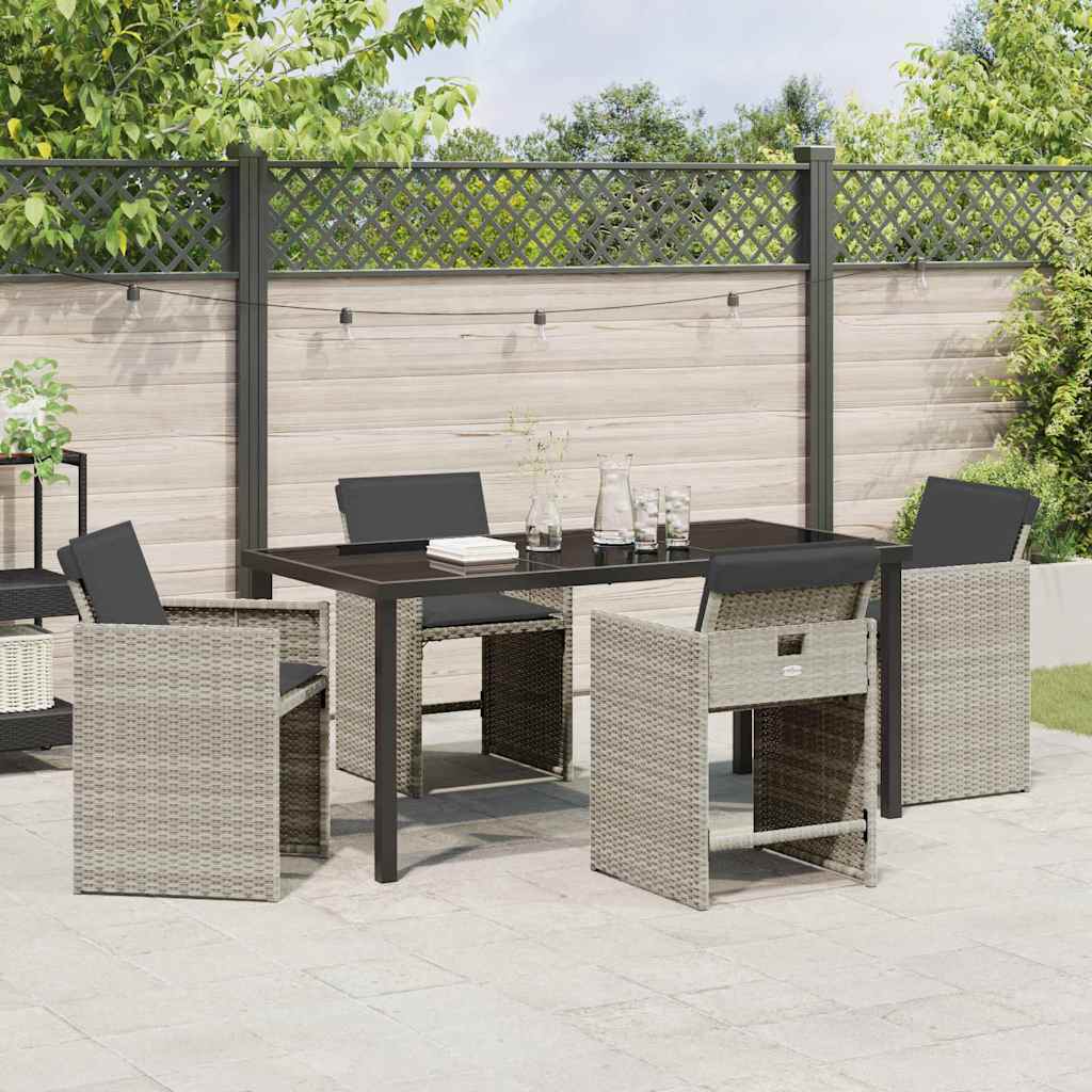 Ensemble de salle à manger pour jardin 5 pcs Gris clair - XIOS