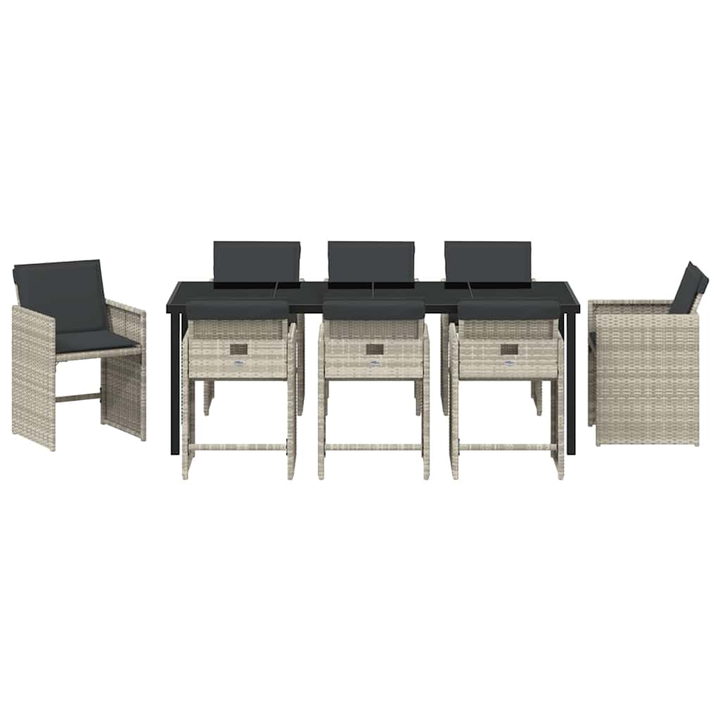 Ensemble de salle à manger pour jardin 9 pcs Gris clair - XIOS