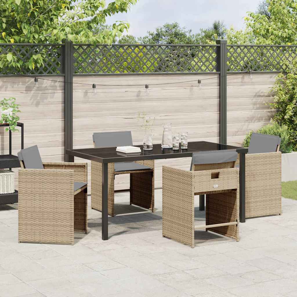 Ensemble de salle à manger pour jardin 5 pcs Beige polyrotin - XIOS