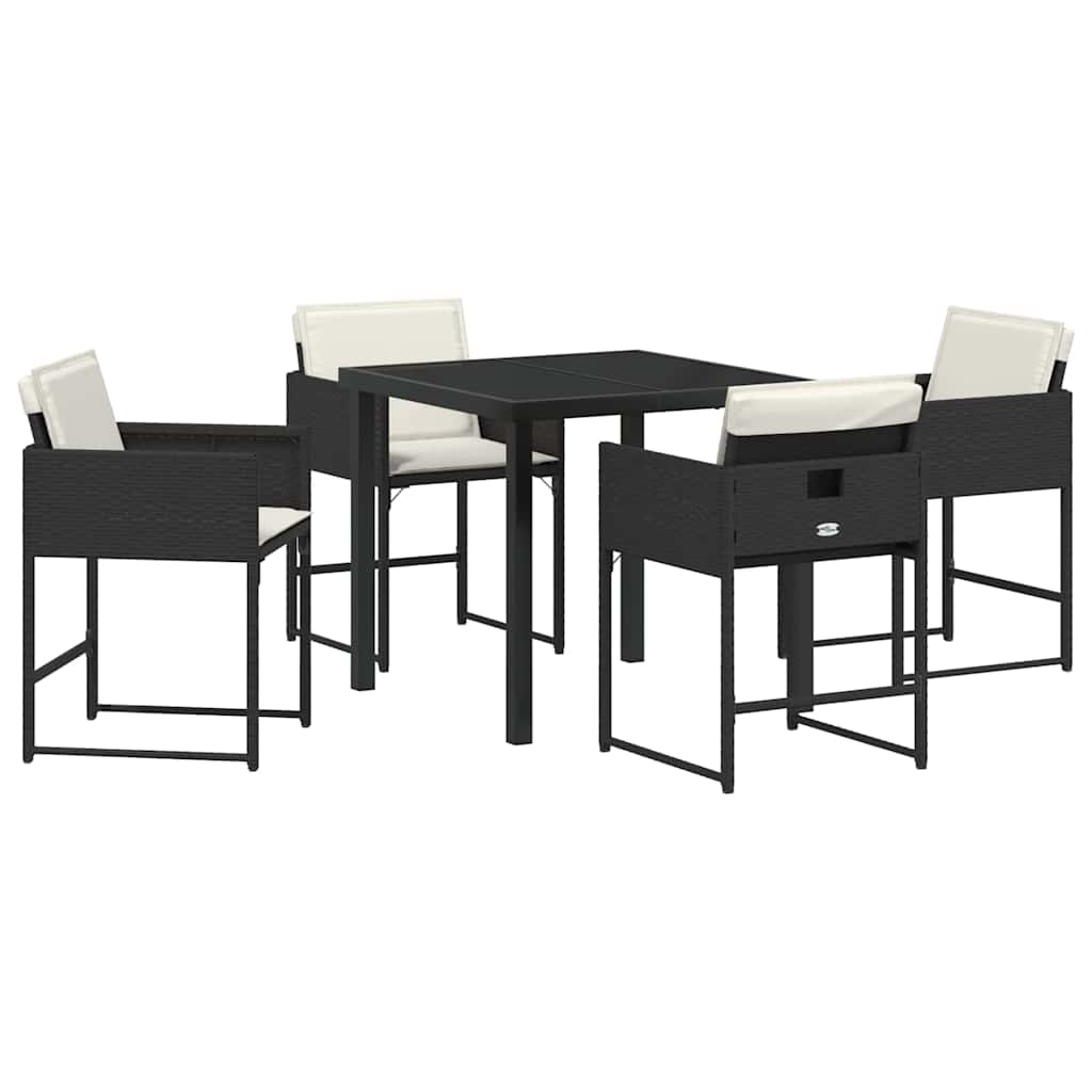 Ensemble de salle à manger pour jardin 5 pcs Noir polyrotin - XIOS