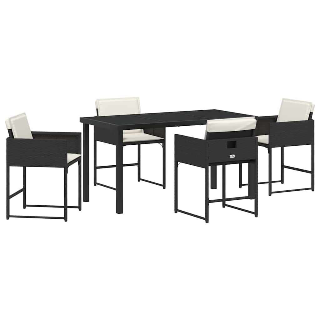Ensemble de salle à manger pour jardin 5 pcs Noir polyrotin - XIOS