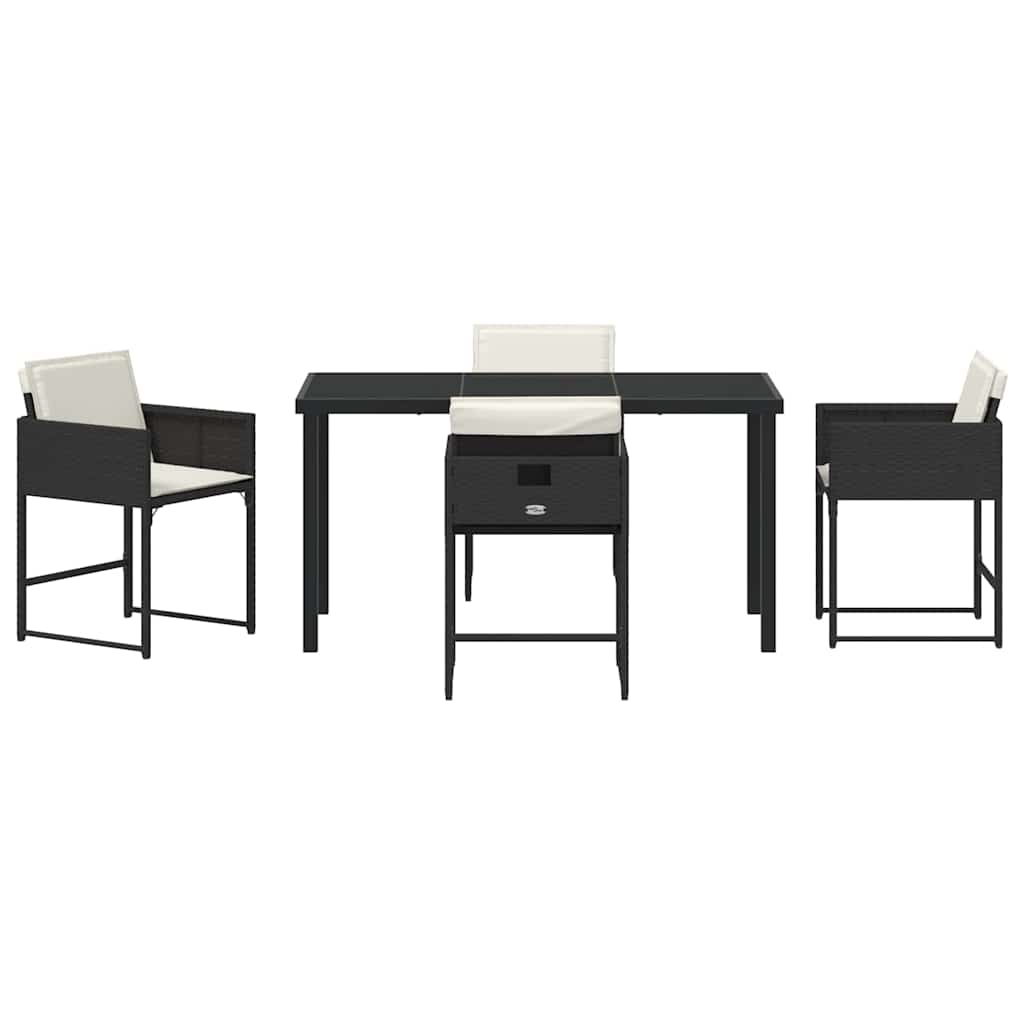 Ensemble de salle à manger pour jardin 5 pcs Noir polyrotin - XIOS