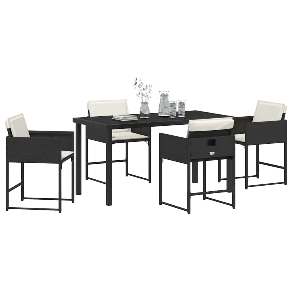 Ensemble de salle à manger pour jardin 5 pcs Noir polyrotin - XIOS