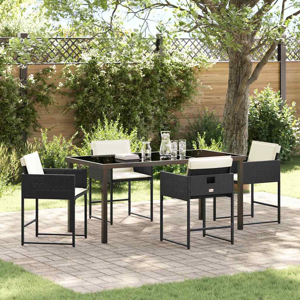 Ensemble de salle à manger pour jardin 5 pcs Noir polyrotin - XIOS
