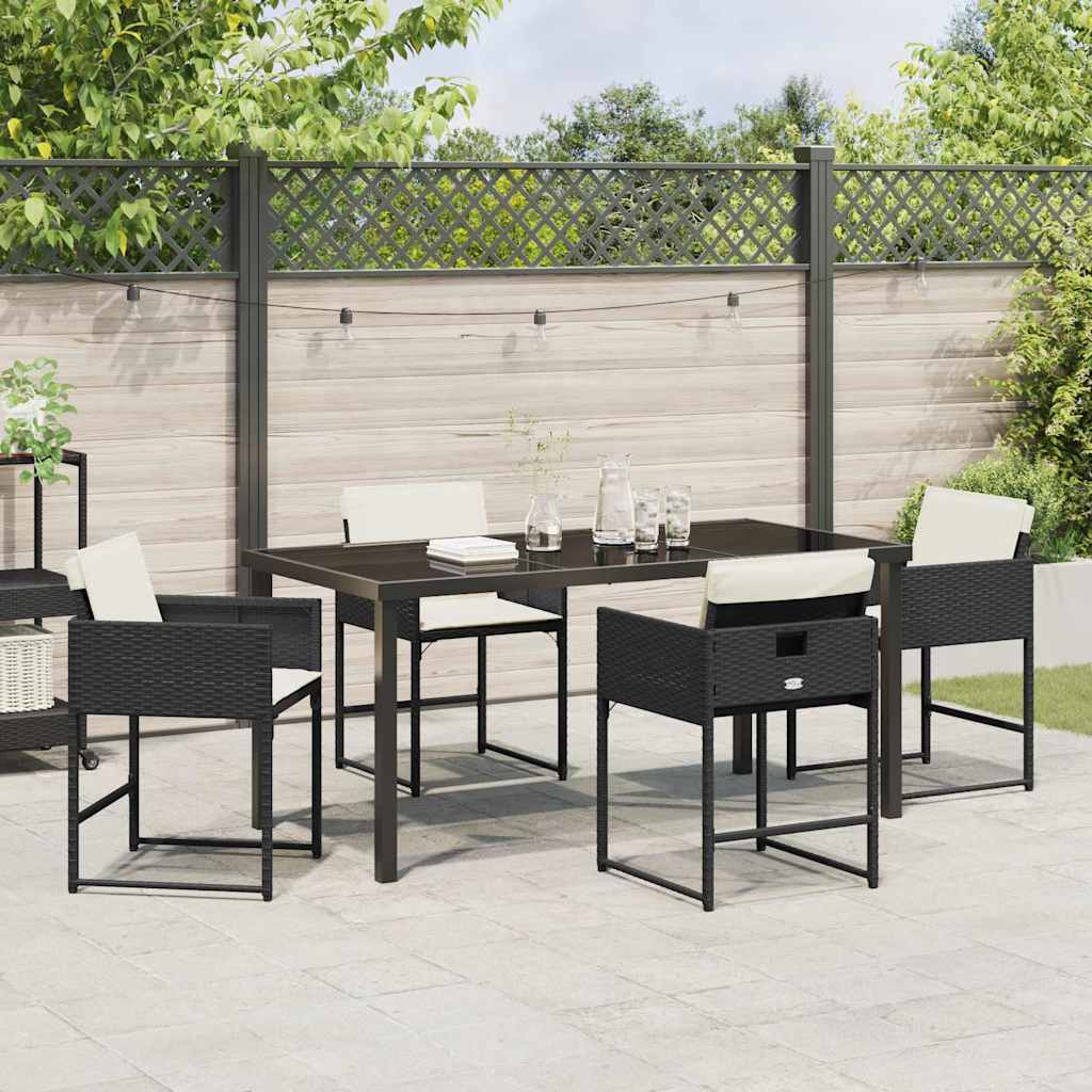 Ensemble de salle à manger pour jardin 5 pcs Noir polyrotin - XIOS