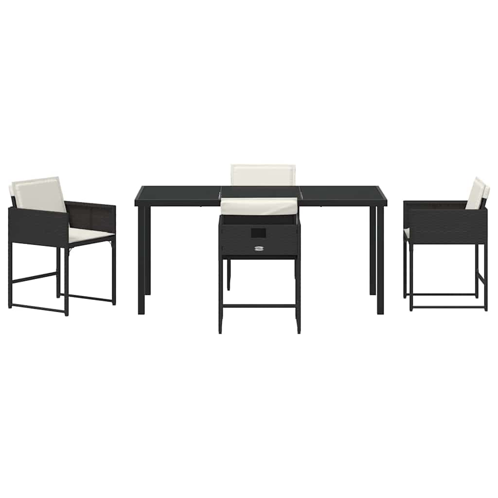 Ensemble de salle à manger pour jardin 5 pcs Noir polyrotin - XIOS
