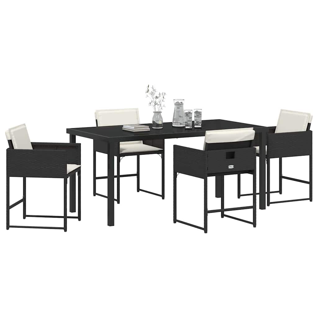 Ensemble de salle à manger pour jardin 5 pcs Noir polyrotin - XIOS