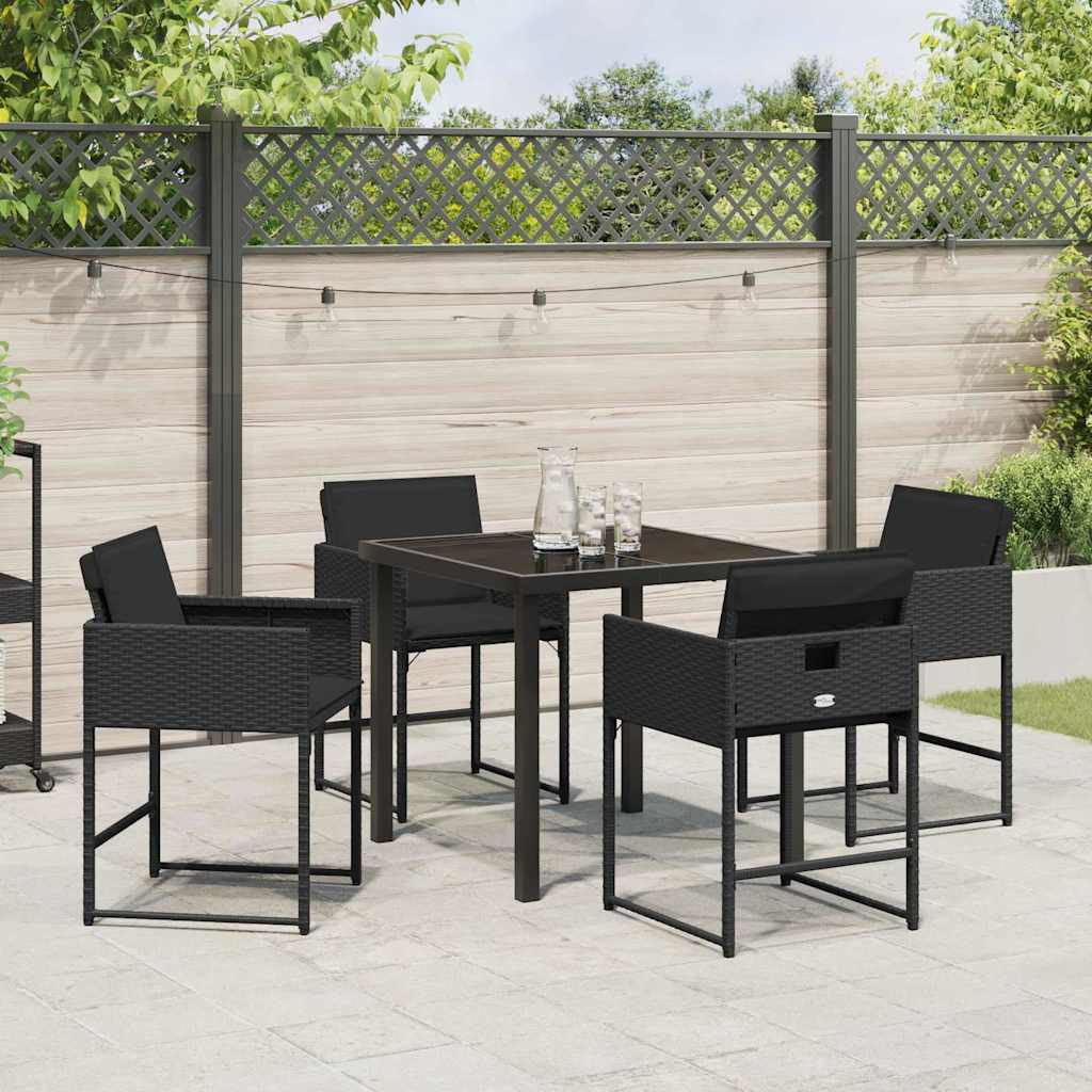 Ensemble de salle à manger pour jardin 5 pcs Noir polyrotin - XIOS