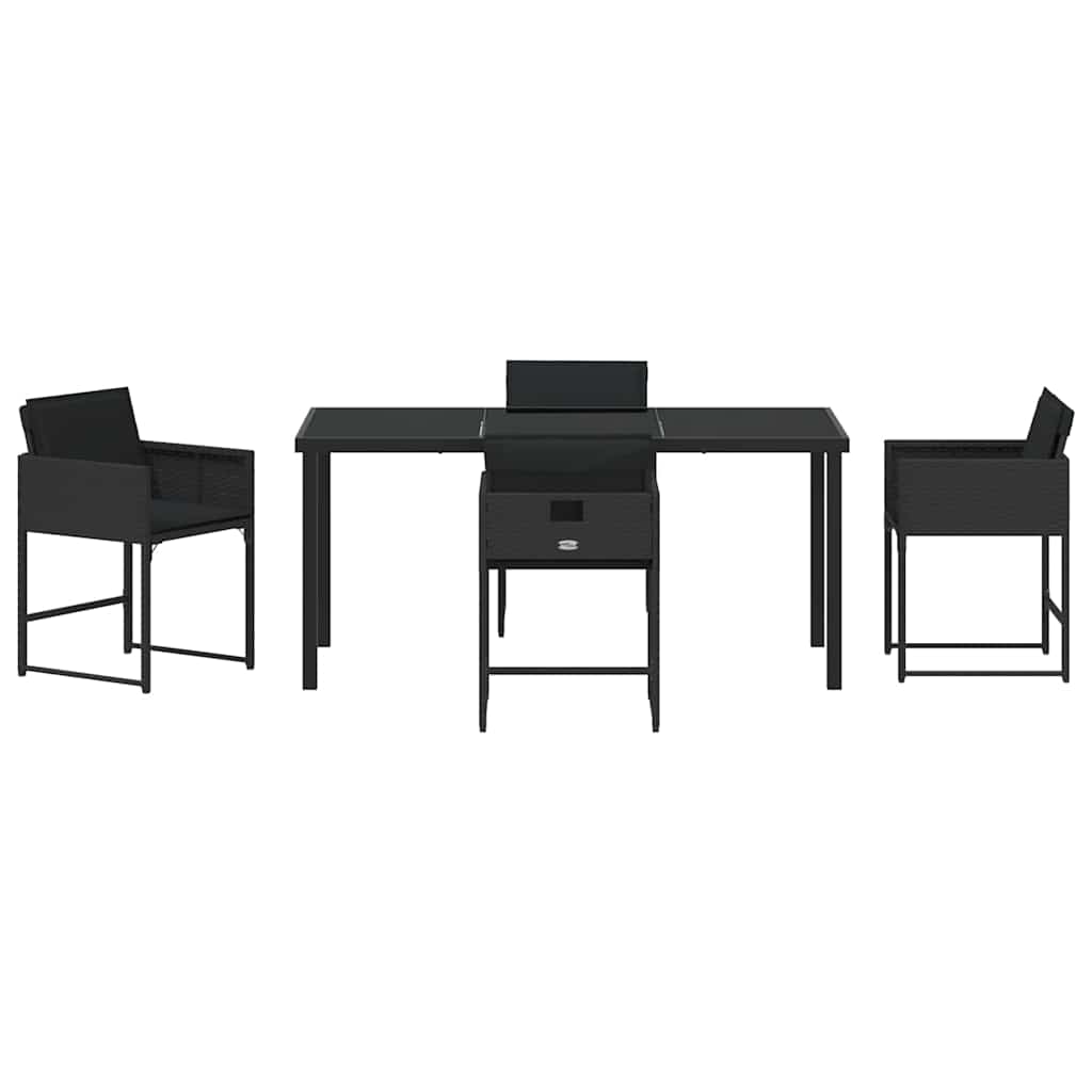 Ensemble de salle à manger pour jardin 5 pcs Noir polyrotin - XIOS