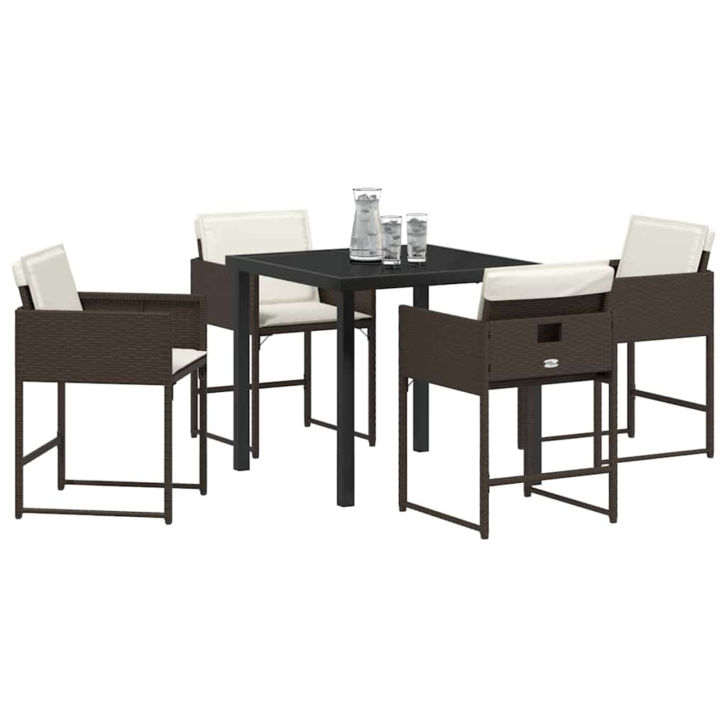 Ensemble de salle à manger pour jardin 5 pcs Marron polyrotin - XIOS