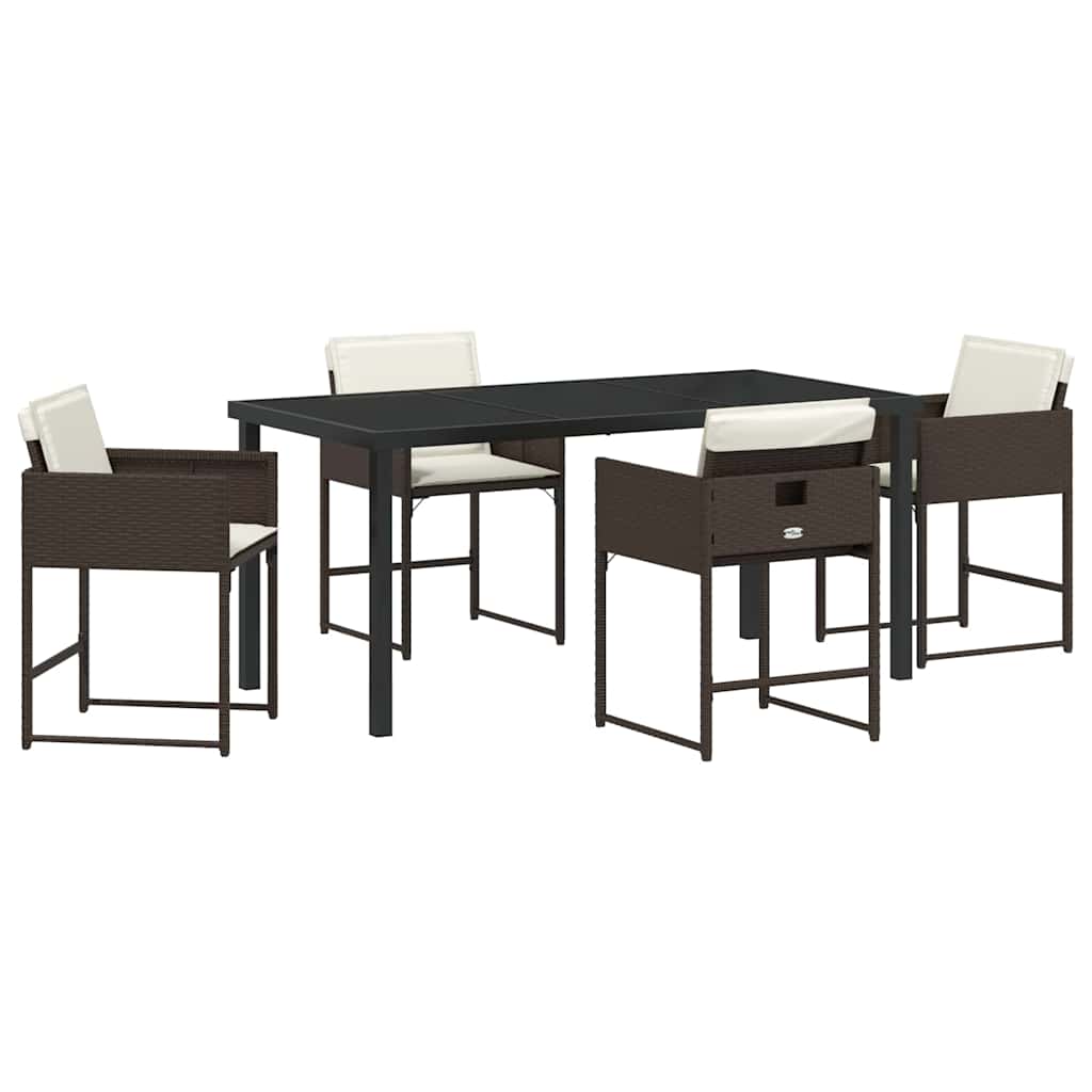 Ensemble de salle à manger pour jardin 5 pcs Marron polyrotin - XIOS