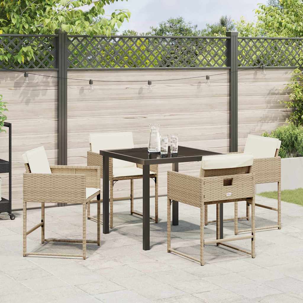 Ensemble de salle à manger pour jardin 5 pcs Beige polyrotin - XIOS