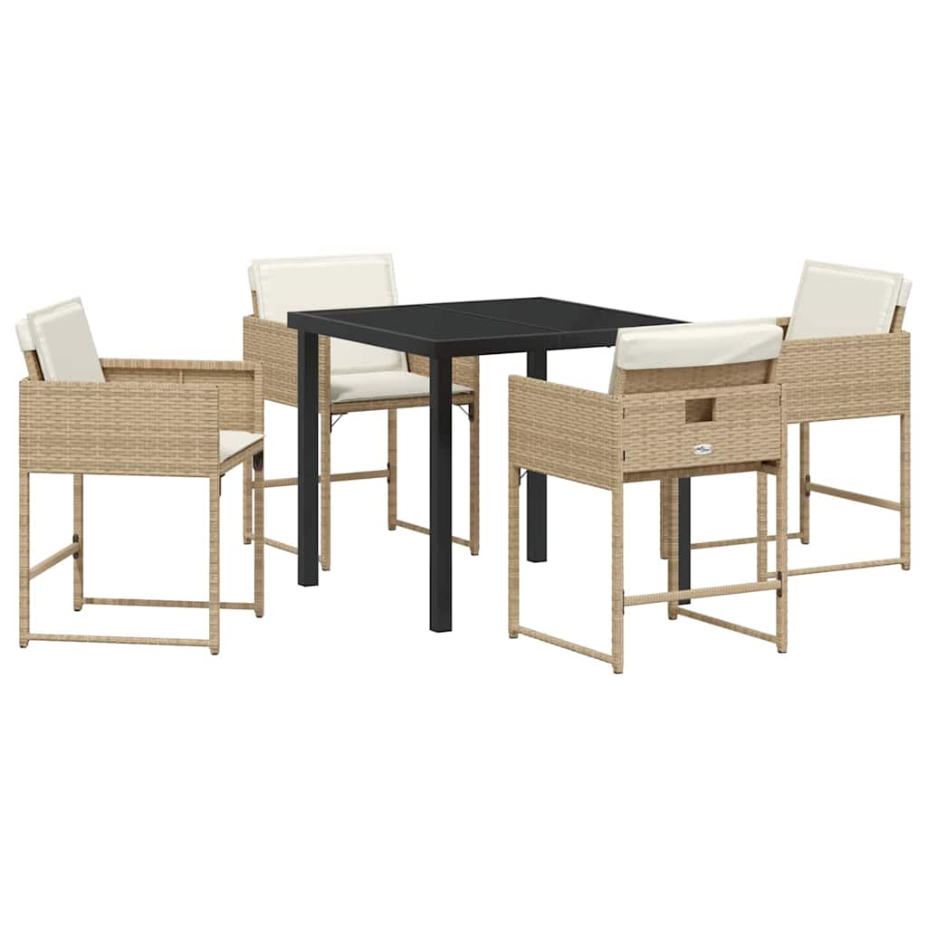 Ensemble de salle à manger pour jardin 5 pcs Beige polyrotin - XIOS