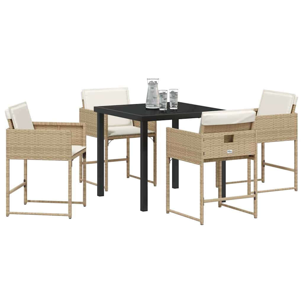 Ensemble de salle à manger pour jardin 5 pcs Beige polyrotin - XIOS