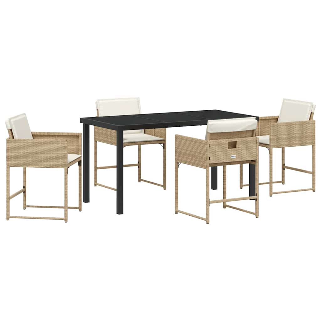 Ensemble de salle à manger pour jardin 5 pcs Beige polyrotin - XIOS