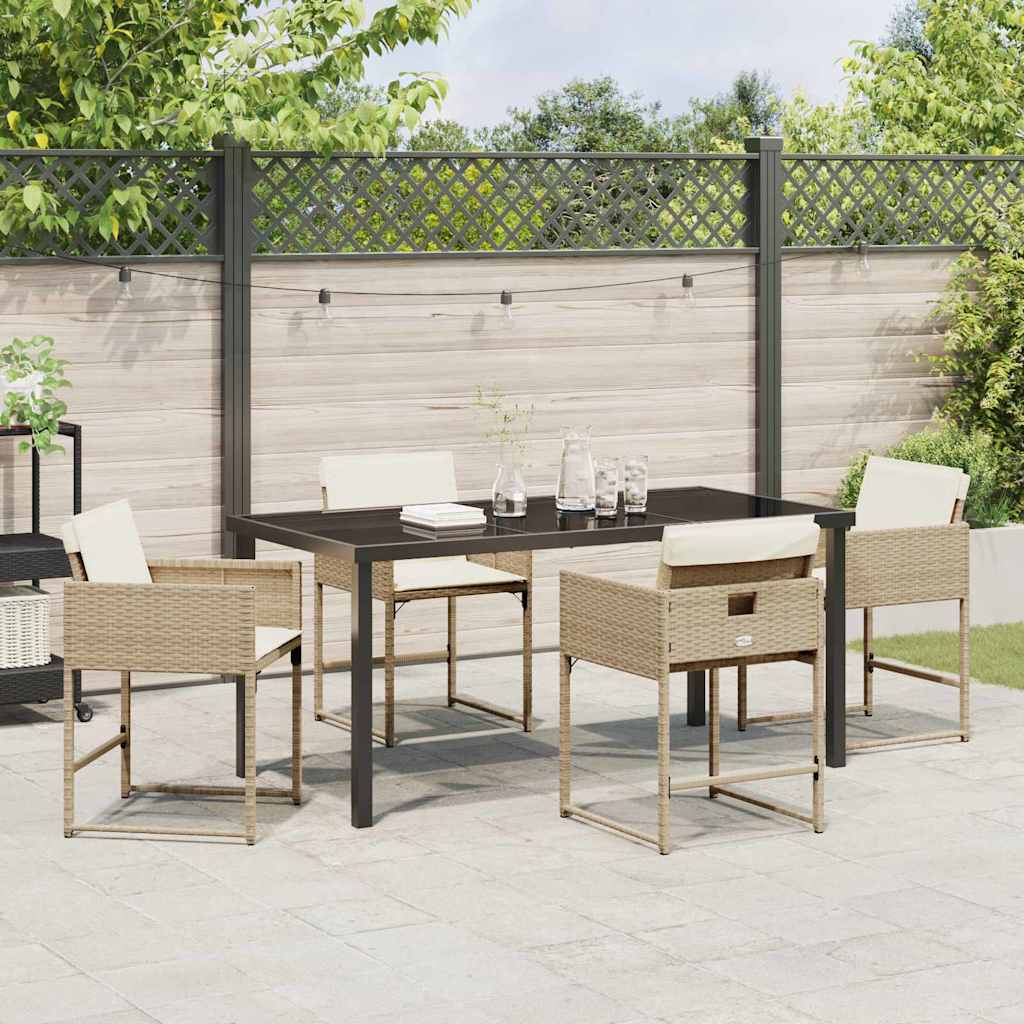 Ensemble de salle à manger pour jardin 5 pcs Beige polyrotin - XIOS