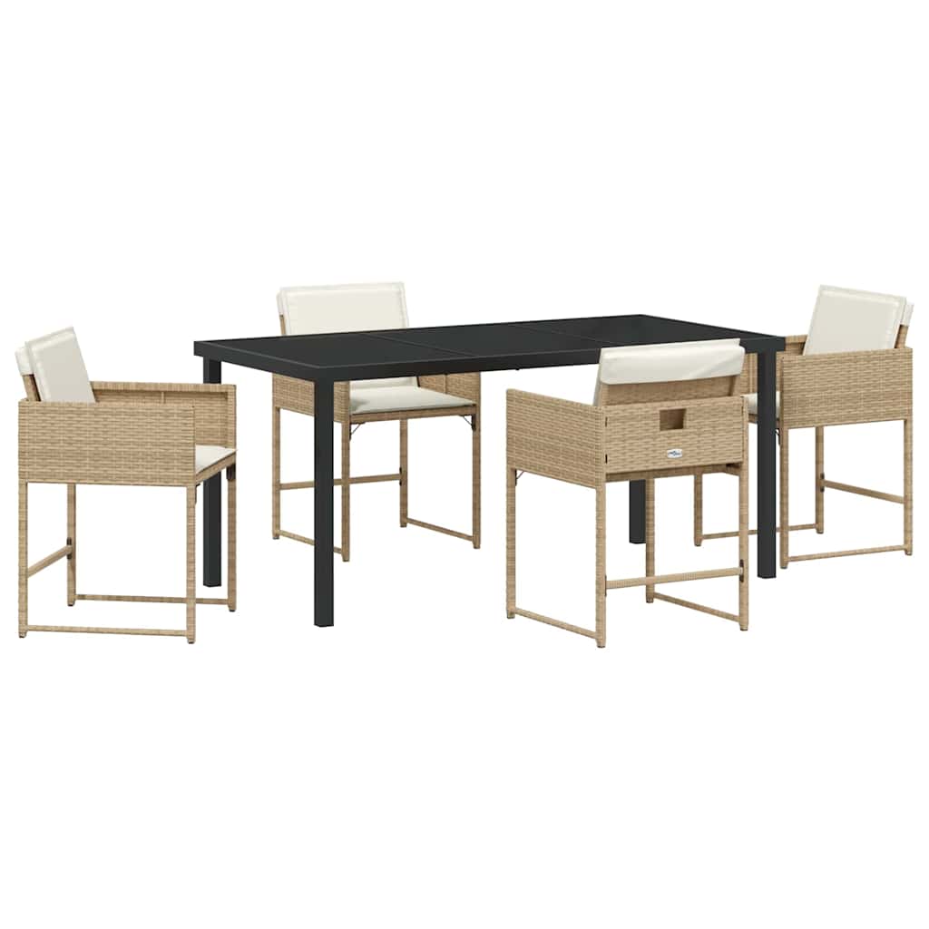 Ensemble de salle à manger pour jardin 5 pcs Beige polyrotin - XIOS