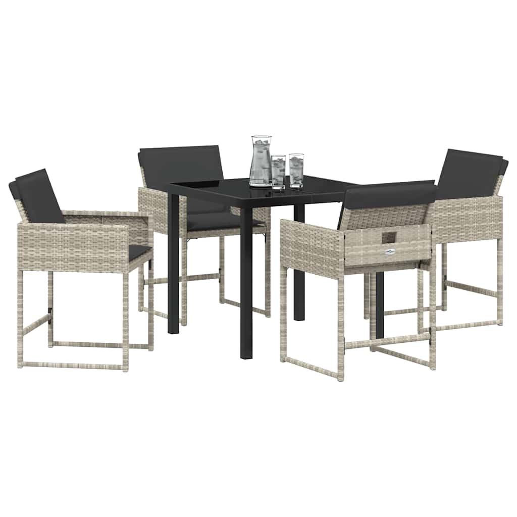 Ensemble de salle à manger pour jardin 5 pcs Gris clair - XIOS