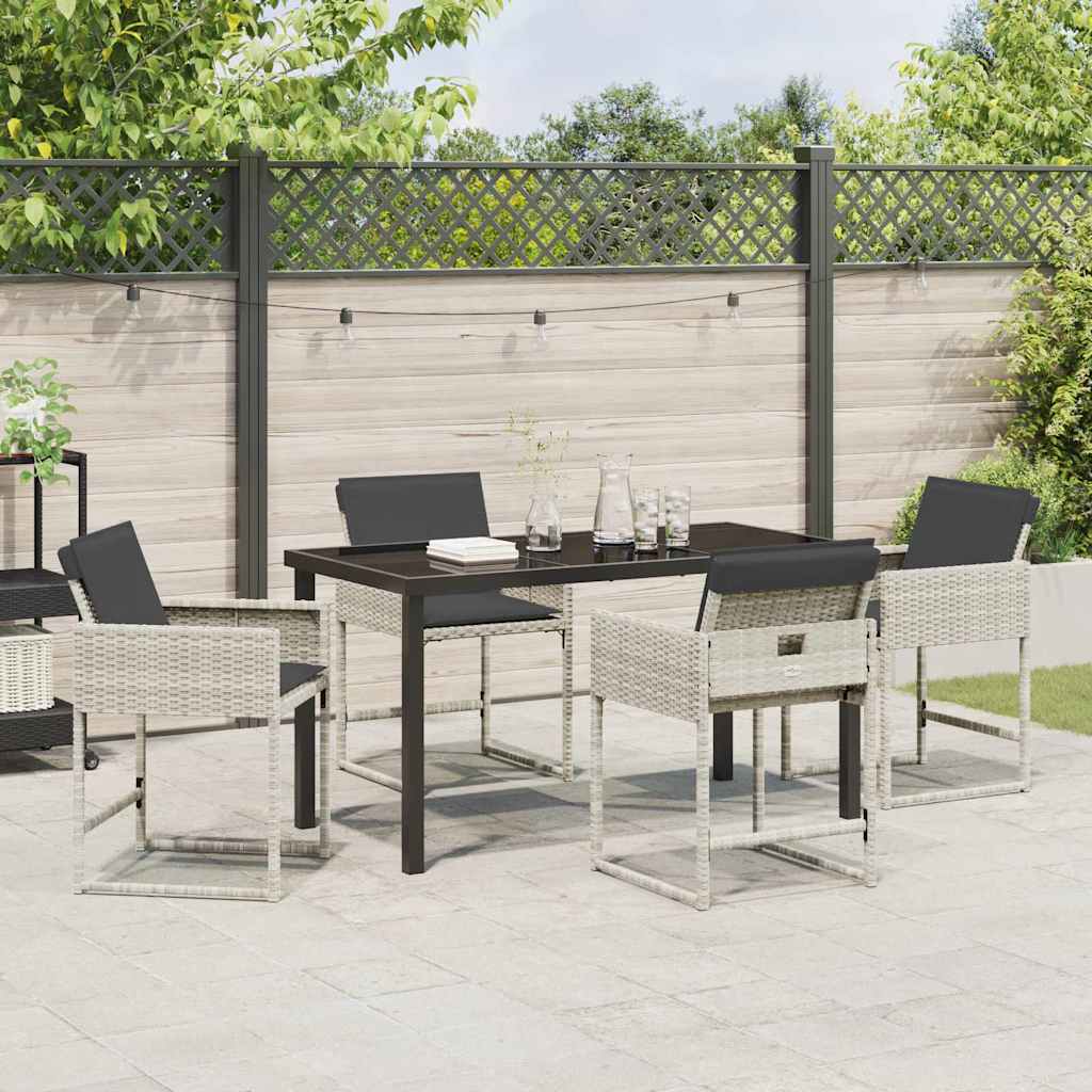 Ensemble de salle à manger pour jardin 5 pcs Gris clair - XIOS