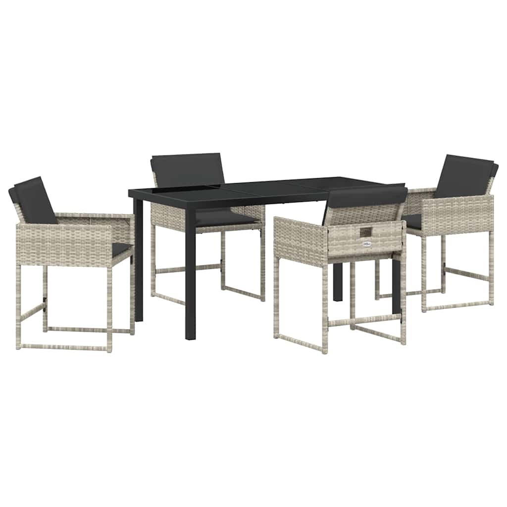 Ensemble de salle à manger pour jardin 5 pcs Gris clair - XIOS