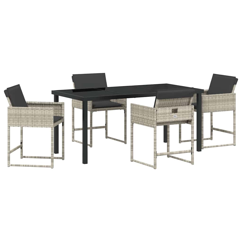 Ensemble de salle à manger pour jardin 5 pcs Gris clair - XIOS