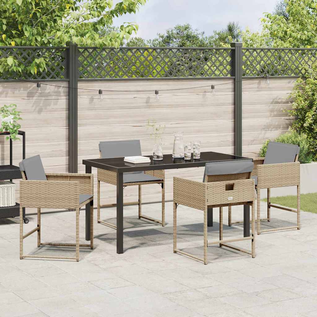 Ensemble de salle à manger pour jardin 5 pcs Beige polyrotin - XIOS