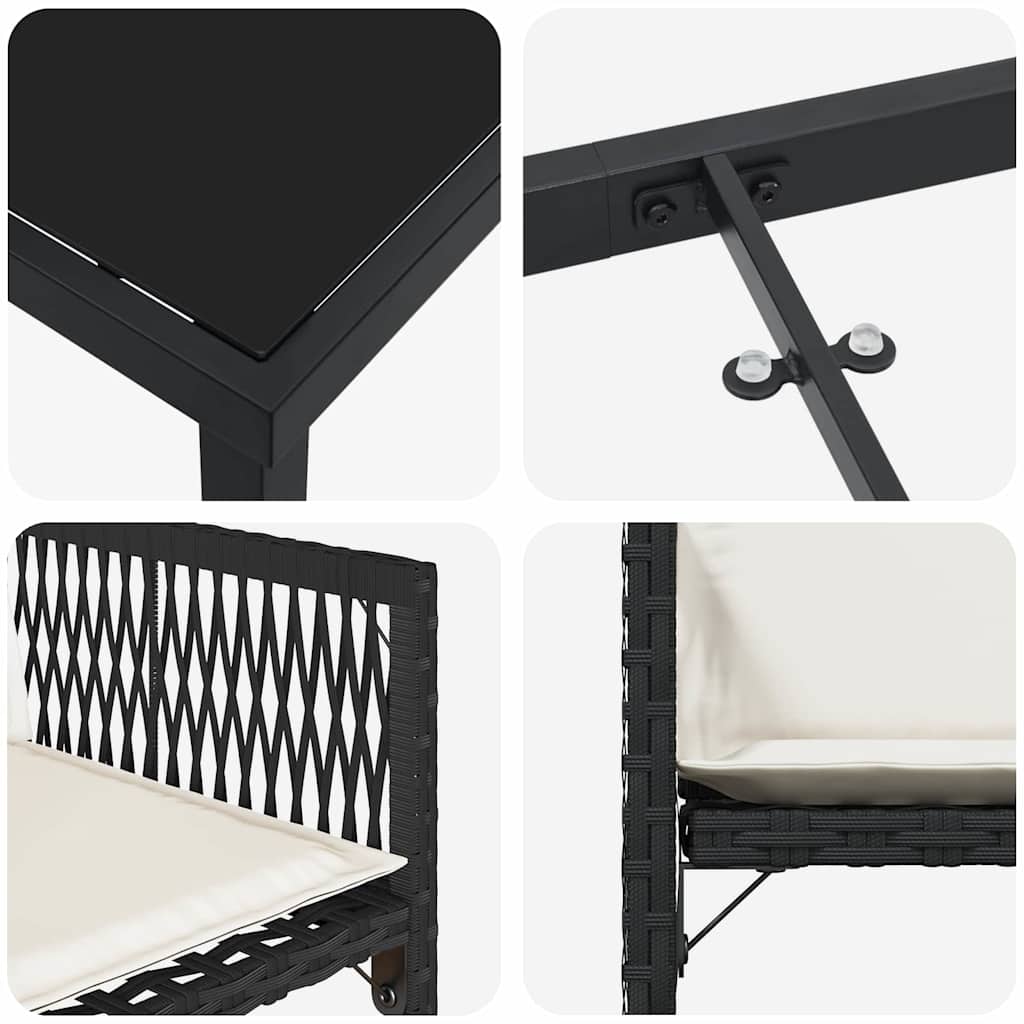 Ensemble de salle à manger pour jardin 5 pcs Noir polyrotin - XIOS