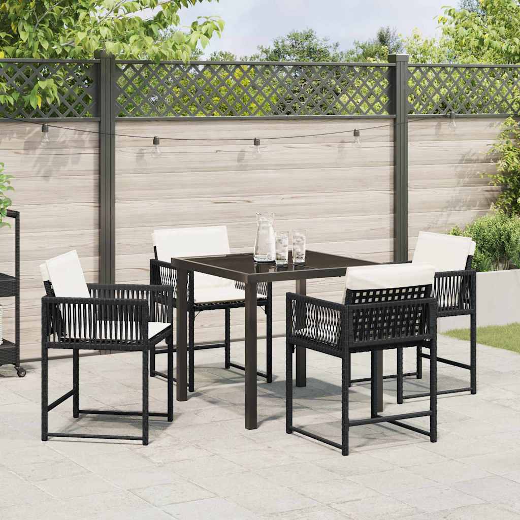Ensemble de salle à manger pour jardin 5 pcs Noir polyrotin - XIOS