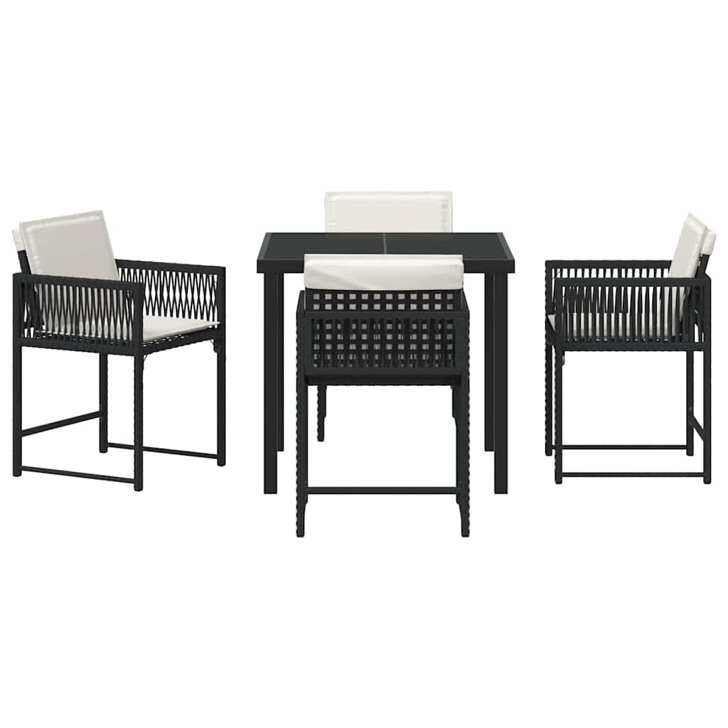 Ensemble de salle à manger pour jardin 5 pcs Noir polyrotin - XIOS