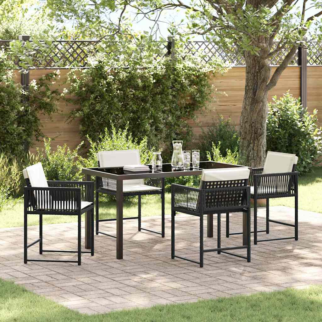 Ensemble de salle à manger pour jardin 5 pcs Noir polyrotin - XIOS