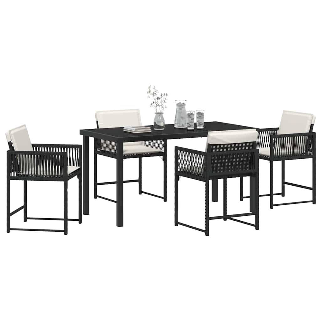 Ensemble de salle à manger pour jardin 5 pcs Noir polyrotin - XIOS
