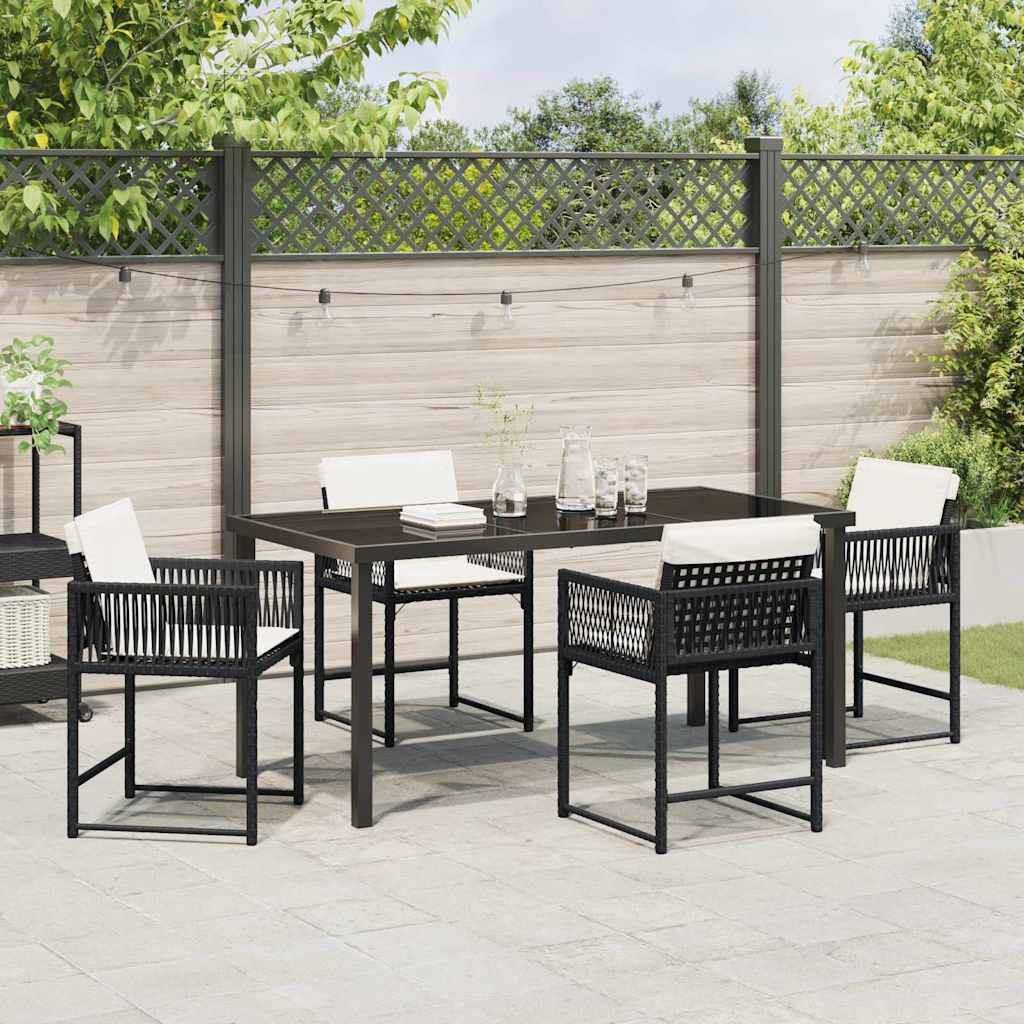 Ensemble de salle à manger pour jardin 5 pcs Noir polyrotin - XIOS