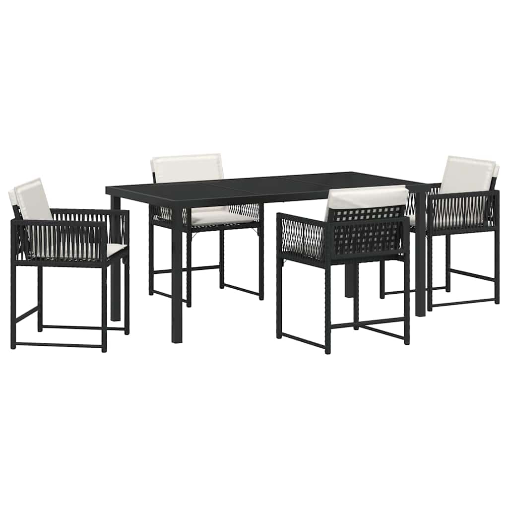 Ensemble de salle à manger pour jardin 5 pcs Noir polyrotin - XIOS