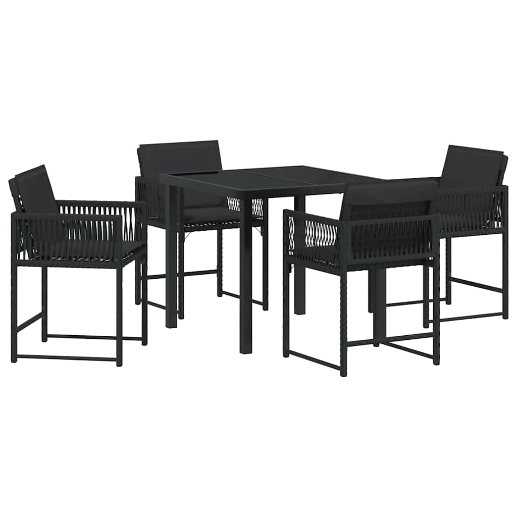 Ensemble de salle à manger pour jardin 5 pcs Noir polyrotin - XIOS