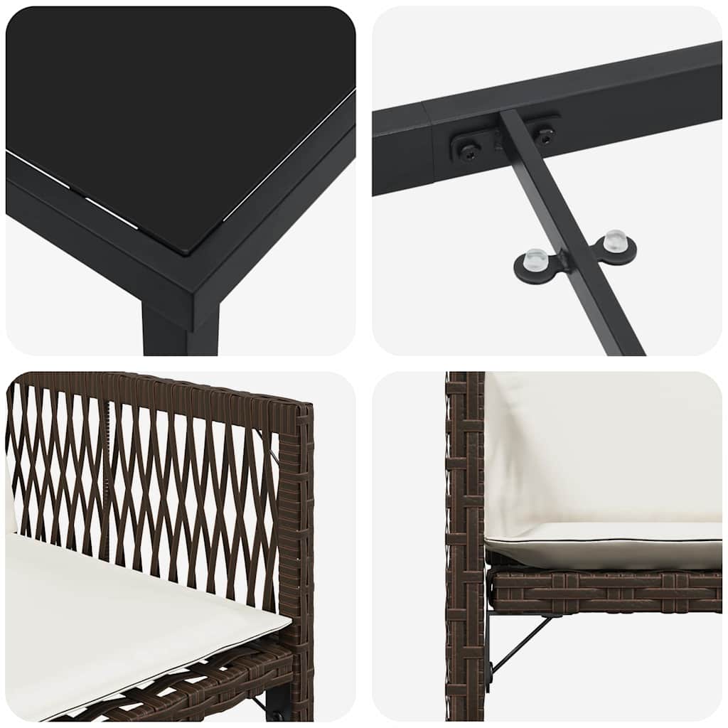 Ensemble de salle à manger pour jardin 5 pcs Marron polyrotin - XIOS